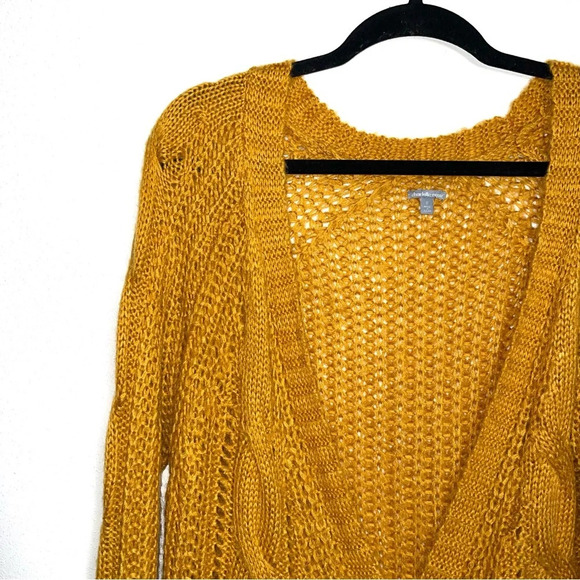 Charlotte Russe Mustard Yellow Button Oversized Knit Cardigan Small Women’s - Picture 3 of 10